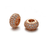 Copper Brass Round 4 CZ Beads Necklace Inspiration DIY Charms