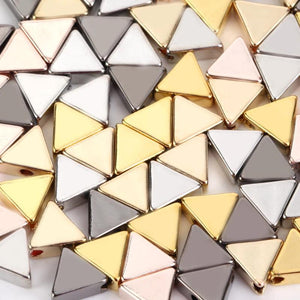 30pcs Colorful Triangle Spacer Beads for DIY Jewelry Making Charms Bracelets 7mm