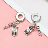 10pcs Silver Star Earth Beads Animal Charm for DIY Crafts