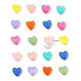 100pc Heart Acrylic Beads Multicolor Transparent Frosted Beads 13mm x 12mm