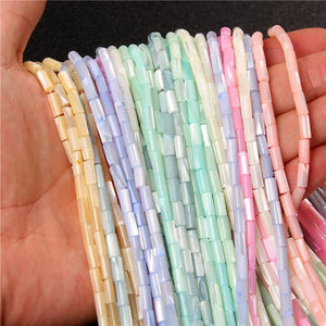 4x8mm Dyed Shell Beads Round Tube Pearl Loose Beads for Jewelry Making
