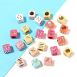 500PCS 5.5mm Colorful Square Letter Spacer Charm Beads Acrylic Beads DIY Jewelry