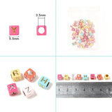 500PCS 5.5mm Colorful Square Letter Spacer Charm Beads Acrylic Beads DIY Jewelry