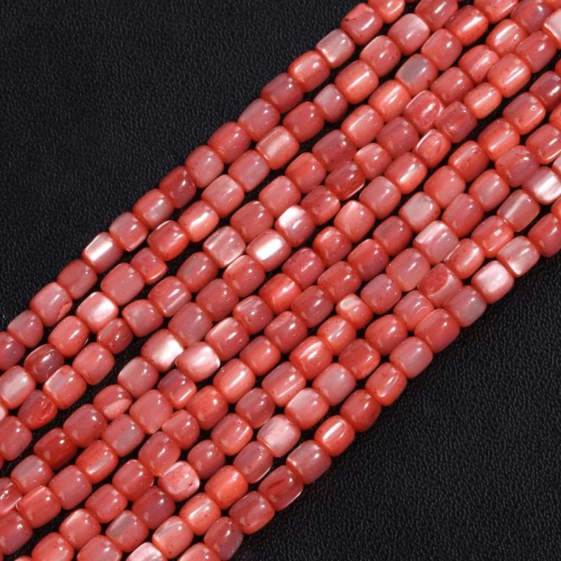 3mm Red Mother of Pearl Shell Column Beads for Jewelry Making
