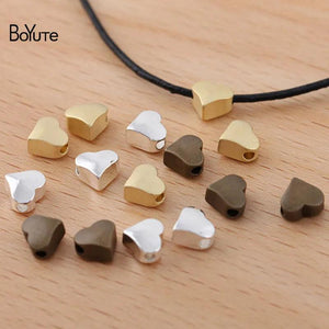 BoYuTe 3*6MM Heart Beads Metal Brass for Jewelry Making