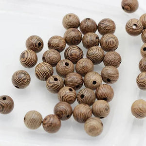 100pcs 6mm 8mm Natural Wood Beads for Jewelry Making Bracelet Wenge