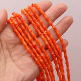 Bamboo-Shaped Coral Beads Isolation Bead for Jewelry Making 3x7mm