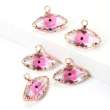 5pcs Colorful Evil Eyes Alloy Enamel Pendant 19x14mm
