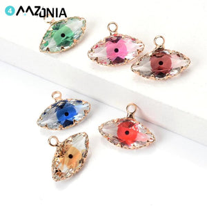 5pcs Colorful Evil Eyes Alloy Enamel Pendant 19x14mm