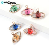 5pcs Colorful Evil Eyes Alloy Enamel Pendant 19x14mm