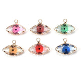 5pcs Colorful Evil Eyes Alloy Enamel Pendant 19x14mm