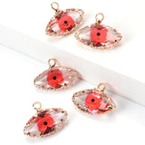 5pcs Colorful Evil Eyes Alloy Enamel Pendant 19x14mm