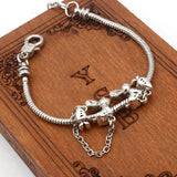 European Style Large Hole Charm Beads, Antique Silver Rabbit Spacer Beads