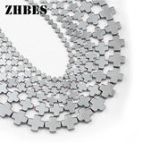 Hematite Stone Jesus Cross Spacers Beads for Jewelry Making