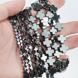 Hematite Stone Jesus Cross Spacers Beads for Jewelry Making