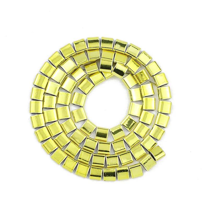Nano-Plating Hematite 5x2mm Spacer Beads