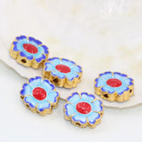 Enamel Cloisonne Flower Spacers Beads for DIY Jewelry 5pcs