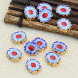 Enamel Cloisonne Flower Spacers Beads for DIY Jewelry 5pcs