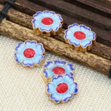Enamel Cloisonne Flower Spacers Beads for DIY Jewelry 5pcs