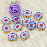 Enamel Cloisonne Flower Spacers Beads for DIY Jewelry 5pcs