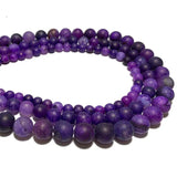 Matte Purple Dragon Vein Agate Round Stone Beads 6/8/10MM