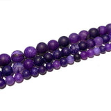 Matte Purple Dragon Vein Agate Round Stone Beads 6/8/10MM