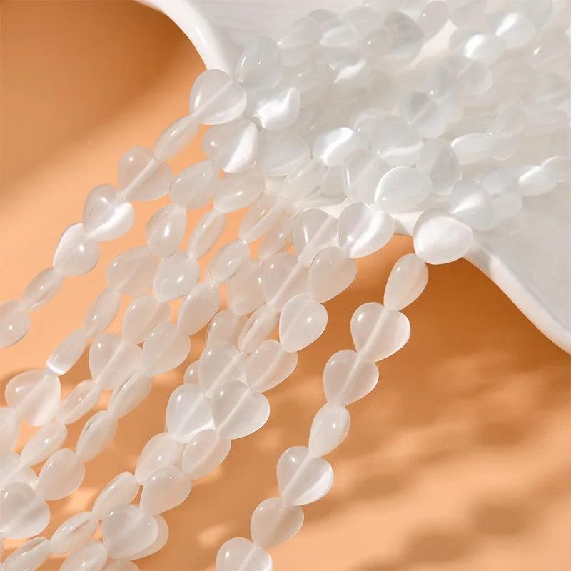 8mm Heart Opal Cat's Eye Beads for Jewelry Making