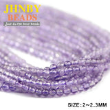 2mm Small Purple Round Natural Stone Loose Beads for Jewelry Making