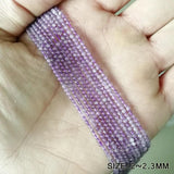 2mm Small Purple Round Natural Stone Loose Beads for Jewelry Making