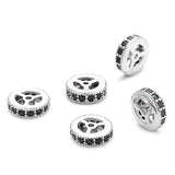 5Pcs 6/7/8mm Brass CZ Wheel Spacer Charms Beads DIY Jewelry Accessories