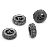 5Pcs 6/7/8mm Brass CZ Wheel Spacer Charms Beads DIY Jewelry Accessories