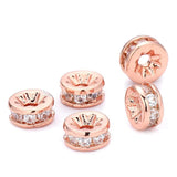 5Pcs 6/7/8mm Brass CZ Wheel Spacer Charms Beads DIY Jewelry Accessories