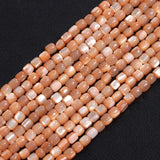 Orange Mother Of Pearl Cylinder Spacer Beads for Jewelry Making