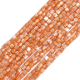 Orange Mother Of Pearl Cylinder Spacer Beads for Jewelry Making