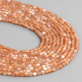 Orange Mother Of Pearl Cylinder Spacer Beads for Jewelry Making