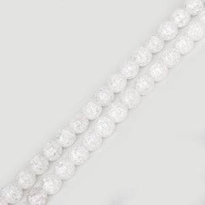 10mm Crackle Glass Crystal Spacer Beads Jewelry Making Strand 15.5'