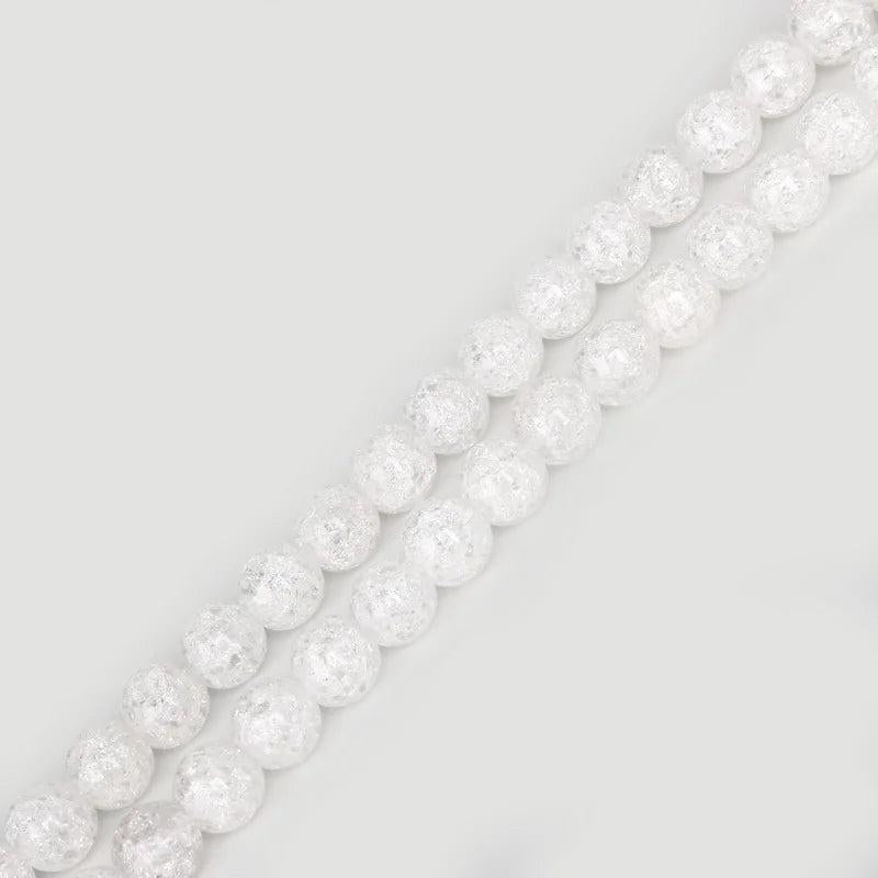 10mm Crackle Glass Crystal Spacer Beads Jewelry Making Strand 15.5'