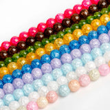 10mm Crackle Glass Crystal Spacer Beads Jewelry Making Strand 15.5'