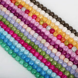 10mm Crackle Glass Crystal Spacer Beads Jewelry Making Strand 15.5'