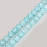10mm Crackle Glass Crystal Spacer Beads Jewelry Making Strand 15.5'