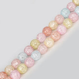 10mm Crackle Glass Crystal Spacer Beads Jewelry Making Strand 15.5'