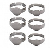 30pcs 10mm Copper Adjustable Ring Settings Blank/Base Silver Plated DIY Jewelry