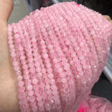 Rose Quartzs Beaded 4mm Faceted Loose Beads for Jewelry Making