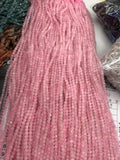 Rose Quartzs Beaded 4mm Faceted Loose Beads for Jewelry Making