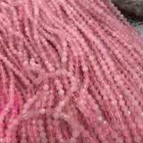 Rose Quartzs Beaded 4mm Faceted Loose Beads for Jewelry Making