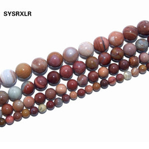 Pink Petrified Wood Stone Round Beads 6/8/10/12 MM Strand