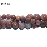 Pink Petrified Wood Stone Round Beads 6/8/10/12 MM Strand