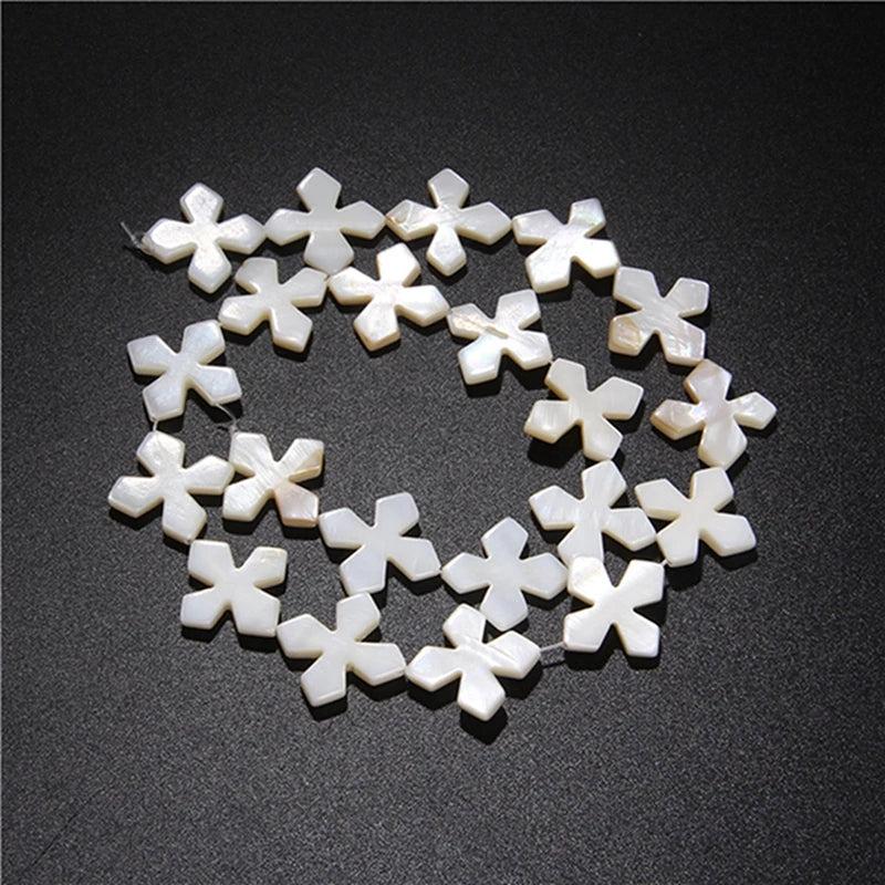Mother Of Pearl Shell Beads Loose Snowflake Shape Freshwater Shell Charms
