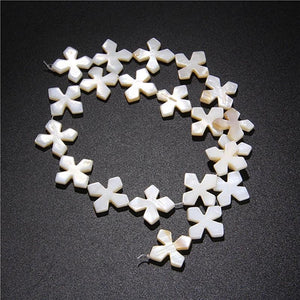 Mother Of Pearl Shell Beads Loose Snowflake Shape Freshwater Shell Charms