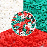 6mm Christmas Polymer Clay Beads Flat Round Multicolor Spacer Slices DIY Jewelry